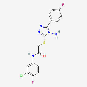 2-{[4-amino-5-(4-fluorophenyl)-4H-1,2,4-triazol-3-yl]sulfanyl}-N-(3-chloro-4-fluorophenyl)acetamide