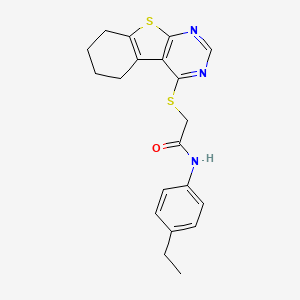 N-(4-ethylphenyl)-2-(5,6,7,8-tetrahydro[1]benzothieno[2,3-d]pyrimidin-4-ylsulfanyl)acetamide