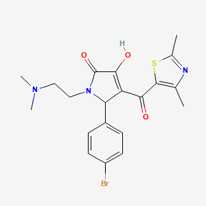 molecular formula C20H22BrN3O3S B12135243 5-(4-bromophenyl)-4-(2,4-dimethyl-1,3-thiazole-5-carbonyl)-1-[2-(dimethylamino)ethyl]-3-hydroxy-2,5-dihydro-1H-pyrrol-2-one 