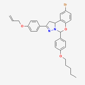 9-Bromo-5-[4-(pentyloxy)phenyl]-2-[4-(prop-2-en-1-yloxy)phenyl]-1,10b-dihydropyrazolo[1,5-c][1,3]benzoxazine