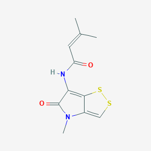 3-methyl-N-(4-methyl-5-oxo-dithiolo[4,3-b]pyrrol-6-yl)but-2-enamide
