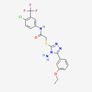 2-[4-amino-5-(3-ethoxyphenyl)(1,2,4-triazol-3-ylthio)]-N-[4-chloro-3-(trifluor omethyl)phenyl]acetamide