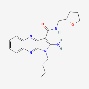 molecular formula C20H25N5O2 B12135294 2-amino-1-butyl-N-(tetrahydrofuran-2-ylmethyl)-1H-pyrrolo[2,3-b]quinoxaline-3-carboxamide 