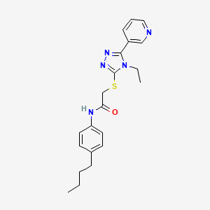 molecular formula C21H25N5OS B12135295 N-(4-butylphenyl)-2-{[4-ethyl-5-(pyridin-3-yl)-4H-1,2,4-triazol-3-yl]sulfanyl}acetamide CAS No. 618426-72-5