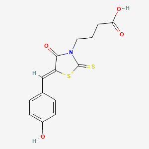 4-[(5Z)-5-(4-hydroxybenzylidene)-4-oxo-2-thioxo-1,3-thiazolidin-3-yl]butanoic acid