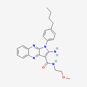 molecular formula C24H27N5O2 B12135307 2-amino-1-(4-butylphenyl)-N-(2-methoxyethyl)-1H-pyrrolo[2,3-b]quinoxaline-3-carboxamide 