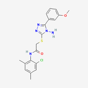 2-{[4-amino-5-(3-methoxyphenyl)-4H-1,2,4-triazol-3-yl]sulfanyl}-N-(2-chloro-4,6-dimethylphenyl)acetamide