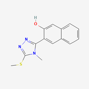 molecular formula C14H13N3OS B1213535 3-[4-methyl-3-(methylthio)-1H-1,2,4-triazol-5-ylidene]-2-naphthalenone 
