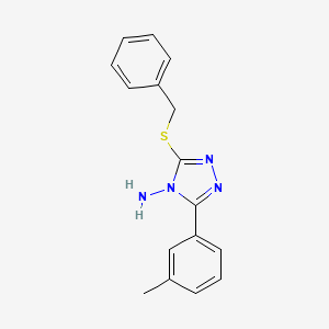 molecular formula C16H16N4S B12135373 5-(3-Methylphenyl)-3-(phenylmethylthio)-1,2,4-triazole-4-ylamine 