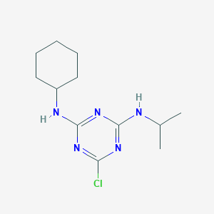 molecular formula C12H20ClN5 B1213538 6-chloro-N4-cyclohexyl-N2-propan-2-yl-1,3,5-triazine-2,4-diamine 
