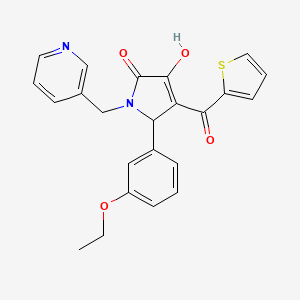 molecular formula C23H20N2O4S B12135397 5-(3-ethoxyphenyl)-3-hydroxy-1-(pyridin-3-ylmethyl)-4-(thiophen-2-ylcarbonyl)-1,5-dihydro-2H-pyrrol-2-one 