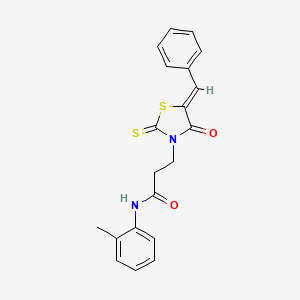 3-[(5Z)-5-benzylidene-4-oxo-2-thioxo-1,3-thiazolidin-3-yl]-N-(2-methylphenyl)propanamide