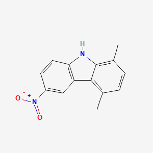 molecular formula C14H12N2O2 B1213545 1,4-Dimethyl-6-nitro-9H-carbazole CAS No. 133591-38-5