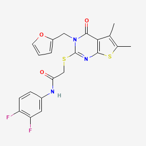 N-(3,4-difluorophenyl)-2-{[3-(furan-2-ylmethyl)-5,6-dimethyl-4-oxo-3,4-dihydrothieno[2,3-d]pyrimidin-2-yl]sulfanyl}acetamide