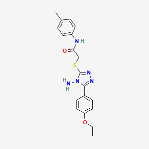 molecular formula C19H21N5O2S B12135493 2-[4-amino-5-(4-ethoxyphenyl)(1,2,4-triazol-3-ylthio)]-N-(4-methylphenyl)aceta mide 