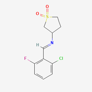 3-{[(2-Chloro-6-fluorophenyl)methylidene]amino}-1lambda6-thiolane-1,1-dione