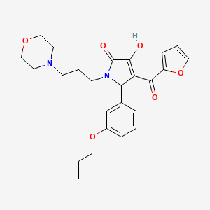 molecular formula C25H28N2O6 B12135513 4-(2-Furylcarbonyl)-3-hydroxy-1-(3-morpholin-4-ylpropyl)-5-(3-prop-2-enyloxyph enyl)-3-pyrrolin-2-one 