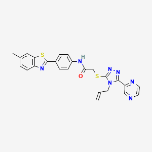 N-[4-(6-methyl-1,3-benzothiazol-2-yl)phenyl]-2-{[4-(prop-2-en-1-yl)-5-(pyrazin-2-yl)-4H-1,2,4-triazol-3-yl]sulfanyl}acetamide