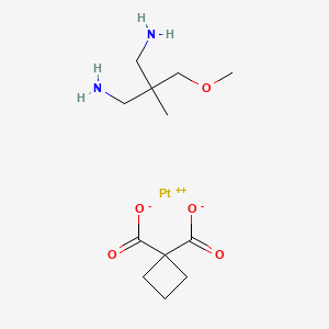 molecular formula C12H22N2O5Pt B1213556 Cyclobutane-1,1-dicarboxylate;2-(methoxymethyl)-2-methylpropane-1,3-diamine;platinum(2+) CAS No. 115597-07-4