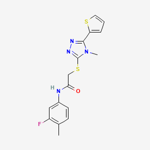 N-(3-fluoro-4-methylphenyl)-2-{[4-methyl-5-(thiophen-2-yl)-4H-1,2,4-triazol-3-yl]sulfanyl}acetamide