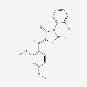 (5Z)-3-(2-bromophenyl)-5-(2,4-dimethoxybenzylidene)-2-thioxo-1,3-thiazolidin-4-one