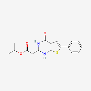 molecular formula C17H20N2O3S B12135615 propan-2-yl 2-(4-oxo-6-phenyl-2,3,4a,7a-tetrahydro-1H-thieno[2,3-d]pyrimidin-2-yl)acetate 