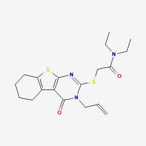 N,N-diethyl-2-{[4-oxo-3-(prop-2-en-1-yl)-3,4,5,6,7,8-hexahydro[1]benzothieno[2,3-d]pyrimidin-2-yl]sulfanyl}acetamide