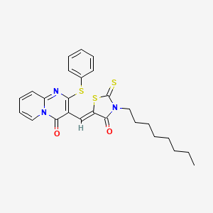 3-[(Z)-(3-octyl-4-oxo-2-thioxo-1,3-thiazolidin-5-ylidene)methyl]-2-(phenylsulfanyl)-4H-pyrido[1,2-a]pyrimidin-4-one