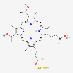 molecular formula C34H36N4O6Pd B1213565 Palladium hematoporphyrin CAS No. 32914-95-7