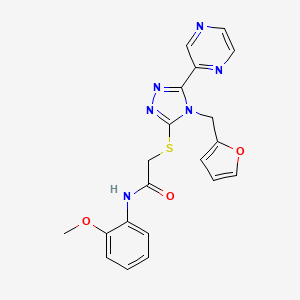 2-{[4-(furan-2-ylmethyl)-5-(pyrazin-2-yl)-4H-1,2,4-triazol-3-yl]sulfanyl}-N-(2-methoxyphenyl)acetamide