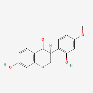 molecular formula C16H14O5 B1213568 7-Hydroxy-3-(2-hydroxy-4-methoxyphenyl)-2,3-dihydrochromen-4-one CAS No. 66211-83-4