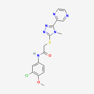 N-(3-chloro-4-methoxyphenyl)-2-{[4-methyl-5-(pyrazin-2-yl)-4H-1,2,4-triazol-3-yl]sulfanyl}acetamide