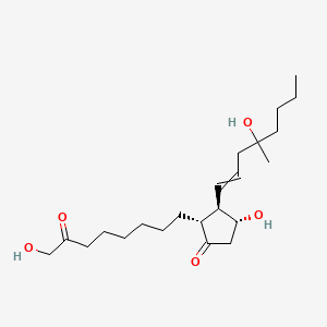 molecular formula C22H38O5 B1213571 (2R,3R,4R)-4-hydroxy-3-(4-hydroxy-4-methyloct-1-enyl)-2-(8-hydroxy-7-oxooctyl)cyclopentan-1-one 