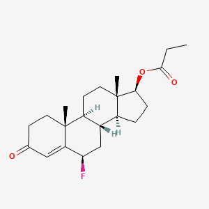 molecular formula C22H31FO3 B1213581 6beta-Fluorotestosterone propionate CAS No. 387-82-6