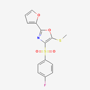 4-(4-Fluorobenzenesulfonyl)-2-(furan-2-yl)-5-(methylsulfanyl)-1,3-oxazole