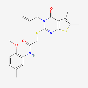 2-{[5,6-dimethyl-4-oxo-3-(prop-2-en-1-yl)-3,4-dihydrothieno[2,3-d]pyrimidin-2-yl]sulfanyl}-N-(2-methoxy-5-methylphenyl)acetamide