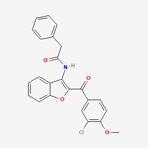 molecular formula C24H18ClNO4 B12135820 N-{2-[(3-chloro-4-methoxyphenyl)carbonyl]-1-benzofuran-3-yl}-2-phenylacetamide 