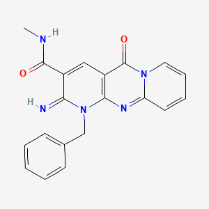 7-benzyl-6-imino-N-methyl-2-oxo-1,7,9-triazatricyclo[8.4.0.0^{3,8}]tetradeca-3(8),4,9,11,13-pentaene-5-carboxamide