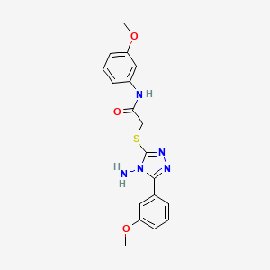 molecular formula C18H19N5O3S B12135870 2-{[4-amino-5-(3-methoxyphenyl)-4H-1,2,4-triazol-3-yl]sulfanyl}-N-(3-methoxyphenyl)acetamide 