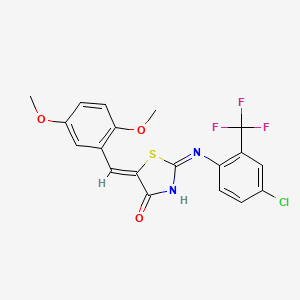 (5Z)-2-{[4-chloro-2-(trifluoromethyl)phenyl]amino}-5-(2,5-dimethoxybenzylidene)-1,3-thiazol-4(5H)-one