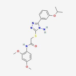 molecular formula C21H25N5O4S B12135959 2-({4-amino-5-[3-(propan-2-yloxy)phenyl]-4H-1,2,4-triazol-3-yl}sulfanyl)-N-(2,4-dimethoxyphenyl)acetamide 