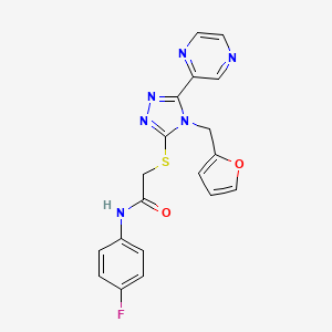 N-(4-fluorophenyl)-2-{[4-(furan-2-ylmethyl)-5-(pyrazin-2-yl)-4H-1,2,4-triazol-3-yl]sulfanyl}acetamide