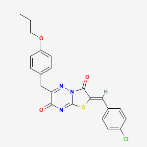 (2Z)-2-(4-chlorobenzylidene)-6-(4-propoxybenzyl)-7H-[1,3]thiazolo[3,2-b][1,2,4]triazine-3,7(2H)-dione