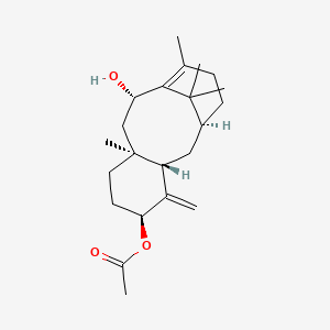 molecular formula C22H34O3 B1213598 10beta-Hydroxytaxa-4(20),11-dien-5alpha-yl acetate CAS No. 337515-55-6