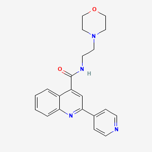 molecular formula C21H22N4O2 B12135986 N-[2-(morpholin-4-yl)ethyl]-2-(pyridin-4-yl)quinoline-4-carboxamide 