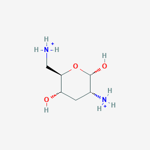 molecular formula C6H16N2O3+2 B1213600 2,6-diamino-2,3,6-trideoxy-alpha-D-glucose(2+) 