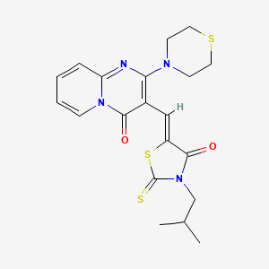 3-{(Z)-[3-(2-methylpropyl)-4-oxo-2-thioxo-1,3-thiazolidin-5-ylidene]methyl}-2-(thiomorpholin-4-yl)-4H-pyrido[1,2-a]pyrimidin-4-one