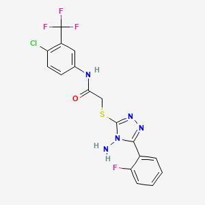 2-{[4-amino-5-(2-fluorophenyl)-4H-1,2,4-triazol-3-yl]sulfanyl}-N-[4-chloro-3-(trifluoromethyl)phenyl]acetamide