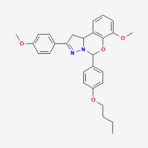 5-(4-Butoxyphenyl)-7-methoxy-2-(4-methoxyphenyl)-1,10b-dihydropyrazolo[1,5-c][1,3]benzoxazine