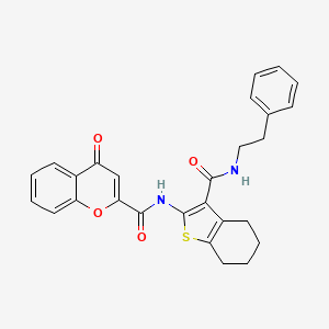 4-oxo-N-{3-[(2-phenylethyl)carbamoyl]-4,5,6,7-tetrahydro-1-benzothiophen-2-yl}-4H-chromene-2-carboxamide